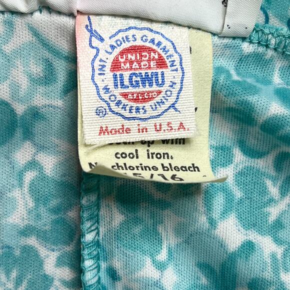 Queen Casuals Vintage 80s Floral Pleated Skirt Midi Blue A Line Women's 15/16 - Picture 7 of 9